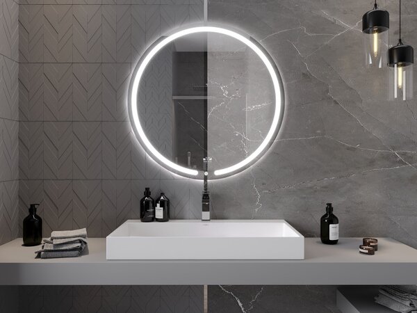 Mexen Rose, oglinda baie LED cu iluminare din spate 90x90 cm, 6000K, anti-aburire, 9810-090-090-611-00