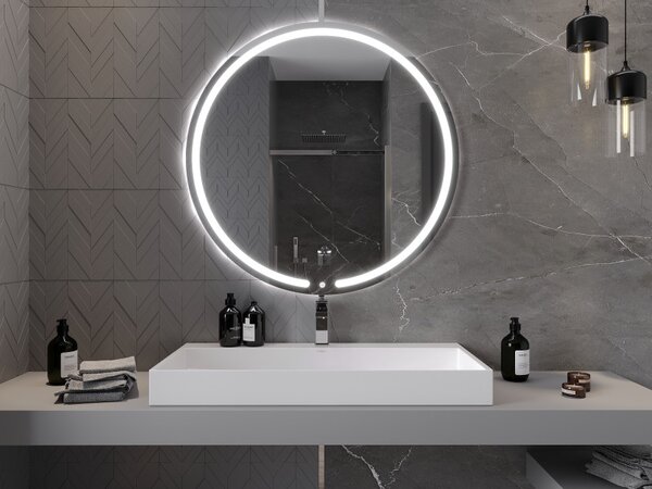 Mexen Rose, oglinda baie LED cu iluminare din spate 100x100 cm, 6000K, anti-aburire, 9810-100-100-611-00