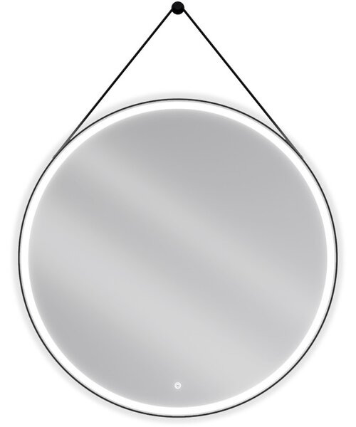 Mexen Reni, oglinda baie LED cu iluminare din spate 100x100 cm, 6000K, rama neagra, anti-aburire, 9812-100-100-611-70