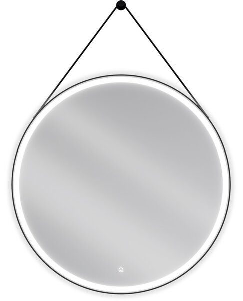 Mexen Reni, oglinda baie LED cu iluminare din spate 90x90 cm, 6000K, rama neagra, anti-aburire, 9812-090-090-611-70