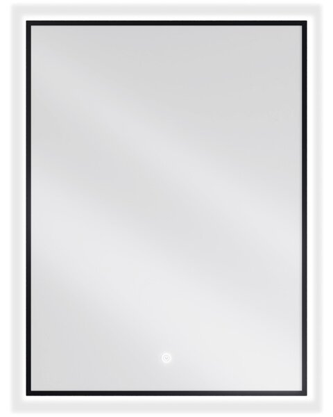 Mexen Erma oglindă iluminată de baie 60 x 80 cm, LED 6000K, anti aburire, ramă neagră - 9814-060-080-611-70