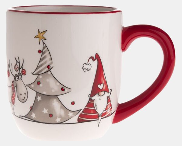 Cană ceramică Crăciun alb_rosu
