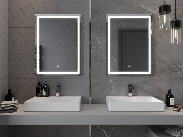 Mexen Miko, oglinda baie LED cu iluminare din spate 60 x 80 cm, 6000K, anti-aburire, 9819-060-080-611-00