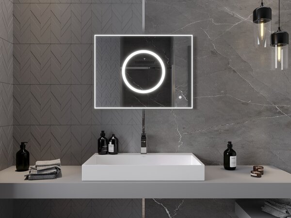 Mexen Koga, oglinda baie LED cu iluminare din spate 80 x 60 cm, 6000K, anti-aburire, 9821-080-060-611-00