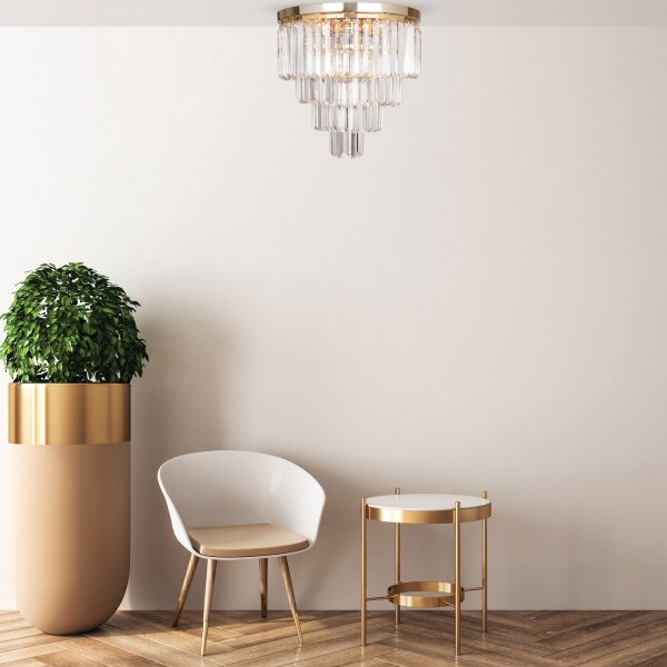 Brilagi - Plafonieră LED cu cristale MOZART 5xE14/40W/230V aurie