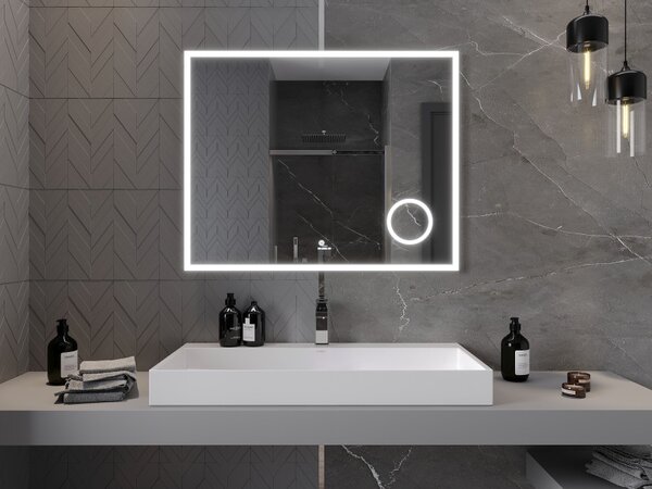 Mexen Kala, oglinda baie LED cu iluminare din spate si oglinda cosmetica 100 x 80 cm, 6000K, anti-aburire, 9820-100-080-611-00