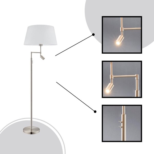 Lampadar LED Eglo/Edi Light 55961 SANTANDER 1xE27/11W/230V + LED/2,3W