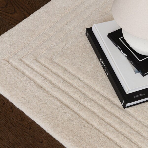 Covor fildeș țesut manual din lână 120x170 cm Orlo Ivory – Asiatic Carpets