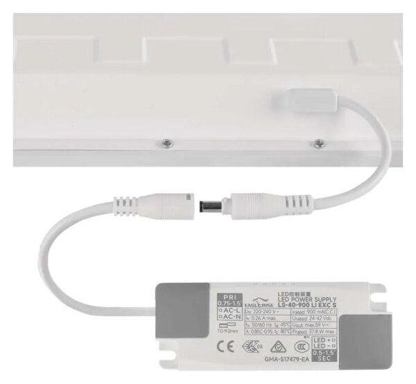 Panou LED încastrat DIXXO, 36 W, 230 V, 4000 K, 60 x 60 cm, alb