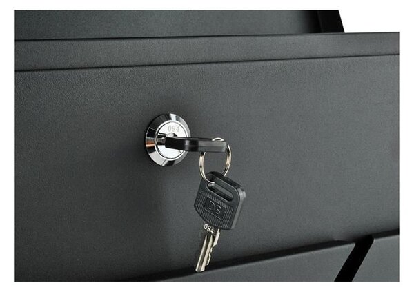 Cutie postala exterior, otel galvanizat, spatiu ziare, antracit, 37x36.7x10 cm