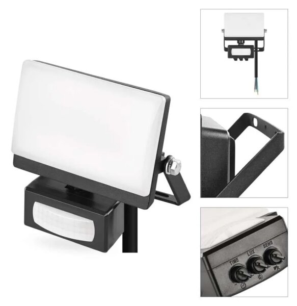 Proiector LED cu senzor de mișcare TAMBO EVO LED/20W/230V 4000K IP44 negru