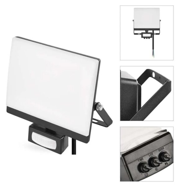 Proiector LED cu senzor de mișcare TAMBO EVO LED/30W/230V 4000K IP44 negru