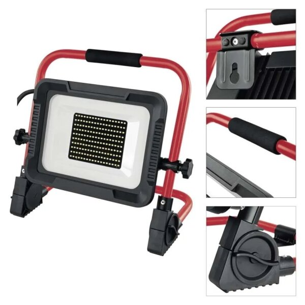 Proiector LED cu stativ ELION LED/100W/230V 4000K IP65 roșu/negru
