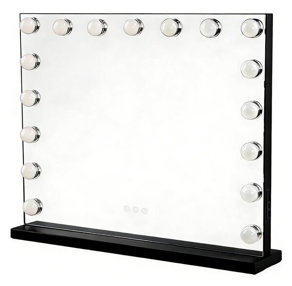 Brilagi - Oglindă de machiaj HOLLYWOOD LED reglabilă, 15W, 230V, 60x50 cm, neagră