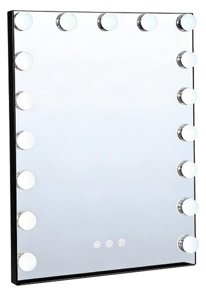 Brilagi - Oglindă de machiaj LED reglabilă HOLLYWOOD LED/15W/230V 55x70 cm neagră