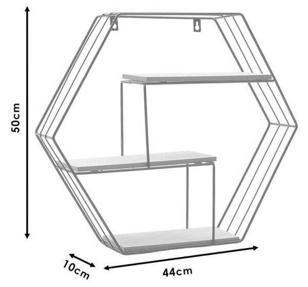 Raft Suspendat Model Travis, Nuc/Negru, 50x10x44 cm
