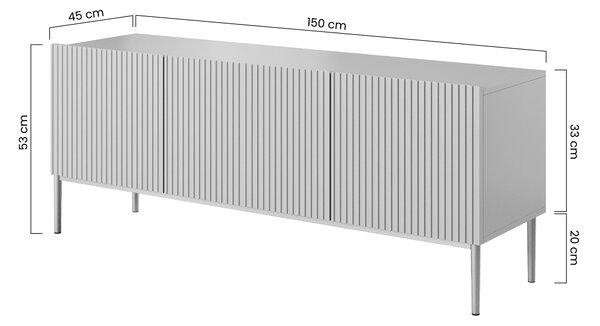 Comodă TV Nicole 150 cm - cașmir / picioare aurii