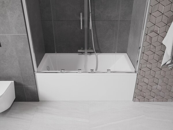 Mexen Velar Duo, paravan de baie glisant cu 2 aripi 140 x 150 cm, sticlă transparentă de 8 mm, profil cromat, 896-140-000-02-01