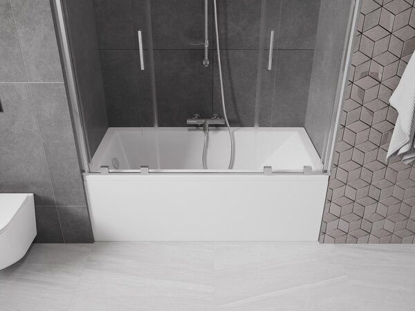Mexen Velar Duo, paravan de baie glisant cu 2 aripi 140 x 150 cm, sticlă transparentă de 8 mm, profil cromat, 896-140-000-02-01