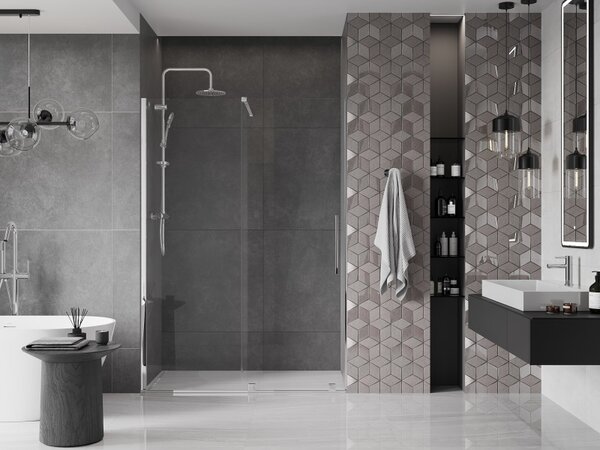 Mexen Velar, usa culisanta pentru deschidere 130x200 cm, sticla transparenta 8mm, profil cromat, 871-130-000-01-01