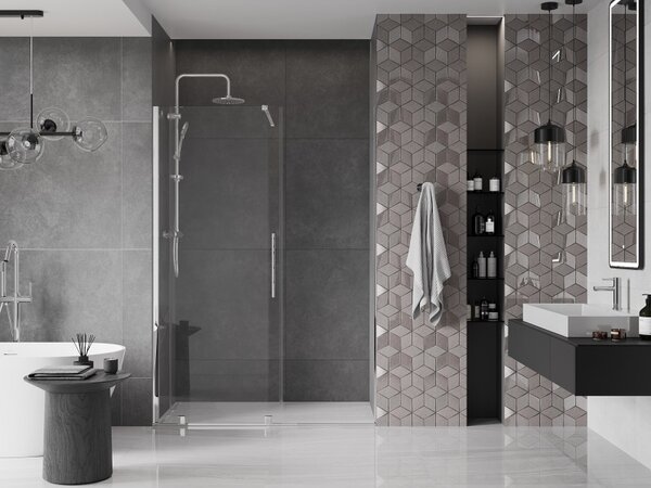 Mexen Velar, usa culisanta pentru deschidere 130x200 cm, sticla transparenta 8mm, profil cromat, 871-130-000-01-01
