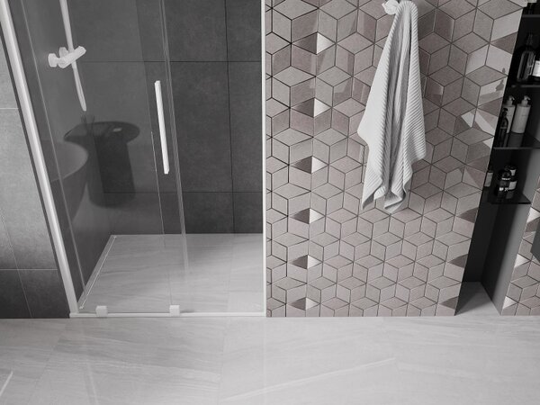 Mexen Velar, usa culisanta pentru deschidere 90x200 cm, sticla transparenta 8mm, profil alb, 871-090-000-01-20