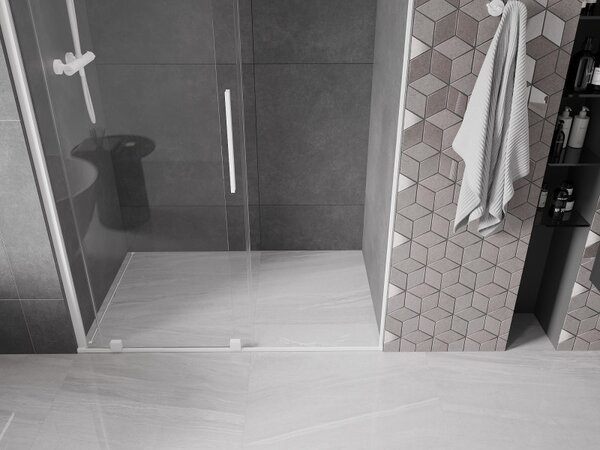 Mexen Velar, usa culisanta pentru deschidere 150x200 cm, sticla transparenta 8mm, profil alb, 871-150-000-01-20
