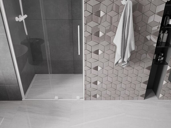 Mexen Velar, usa culisanta pentru deschidere 90x200 cm, sticla transparenta 8mm, profil alb, 871-090-000-01-20