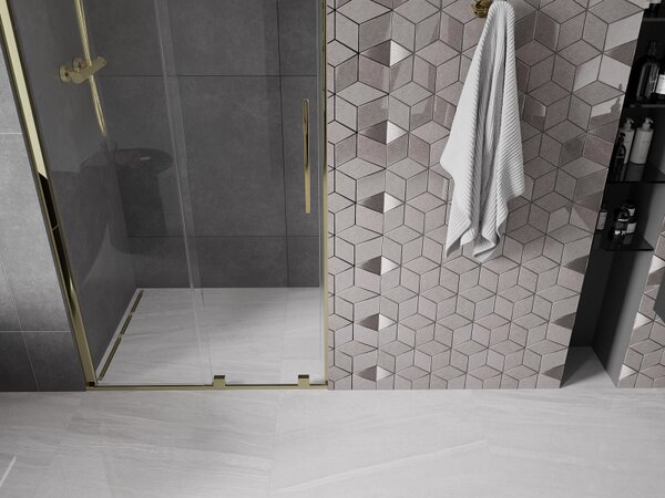 Mexen Velar, usa culisanta pentru deschidere 90x200 cm, sticla transparenta 8mm, auriu lucios, 871-090-000-01-50