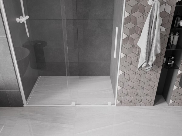 Mexen Velar, usa culisanta pentru deschidere 150x200 cm, sticla transparenta 8mm, profil alb, 871-150-000-01-20