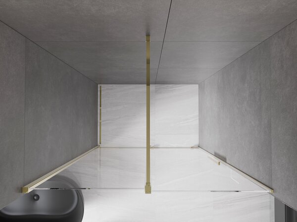 Mexen Velar, usa culisanta pentru deschidere 140x200 cm, sticla transparenta 8mm, auriu lucios, 871-140-000-01-50