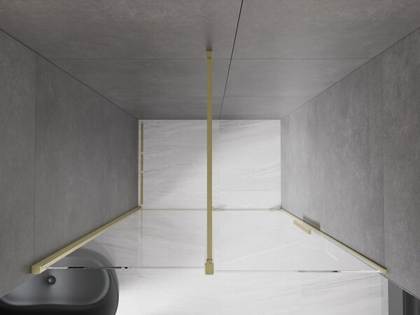 Mexen Velar, ușă glisantă în deschidere 130x200 cm, sticlă transparentă de 8 mm, auriu mat, 871-130-000-01-55