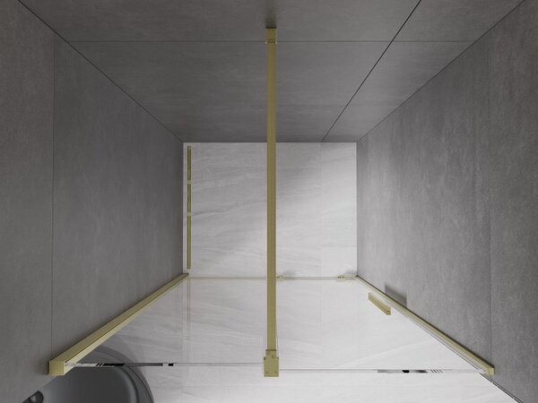 Mexen Velar, usa culisanta spre deschidere 90x200 cm, sticla transparenta 8mm, auriu mat, 871-090-000-01-55