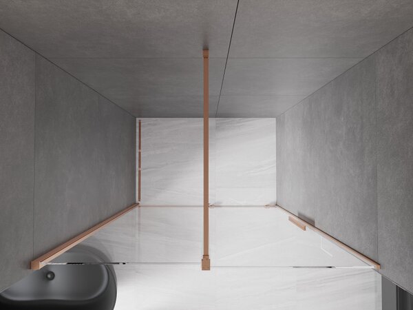 Mexen Velar, usa culisanta pentru deschidere 130x200 cm, sticla transparenta 8mm, cupru mat, 871-130-000-01-65