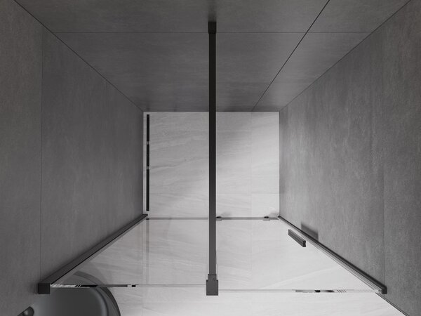Mexen Velar, usa culisanta pentru deschidere 90x200 cm, sticla transparenta 8mm, negru mat, 871-090-000-01-70
