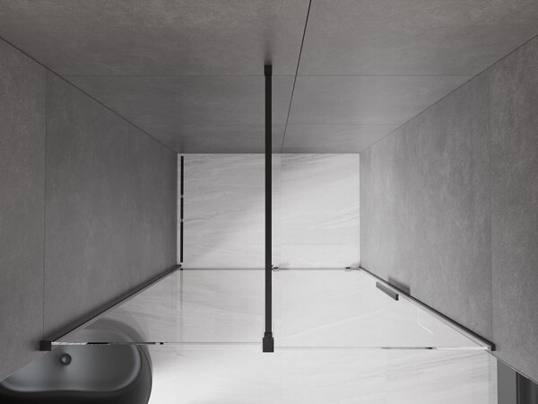 Mexen Velar, usa culisanta pentru deschidere 150x200 cm, sticla transparenta 8mm, negru mat, 871-150-000-01-70