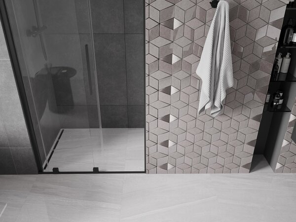Mexen Velar, usa culisanta pentru deschidere 90x200 cm, sticla transparenta 8mm, negru mat, 871-090-000-01-70