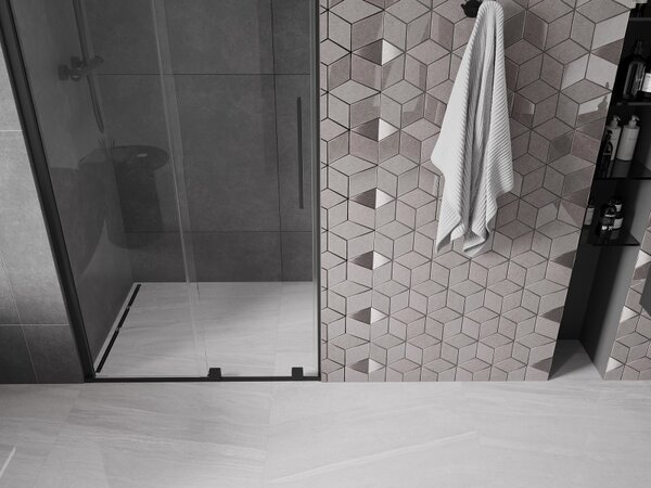 Mexen Velar, usa culisanta pentru deschidere 90x200 cm, sticla transparenta 8mm, negru mat, 871-090-000-01-70