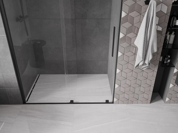 Mexen Velar, usa culisanta pentru deschidere 150x200 cm, sticla transparenta 8mm, negru mat, 871-150-000-01-70