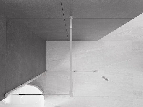 Mexen Velar, uşă glisantă în deschidere tip Walk-In 130 cm, sticlă transparentă de 8 mm, crom, 871-130-000-03-01