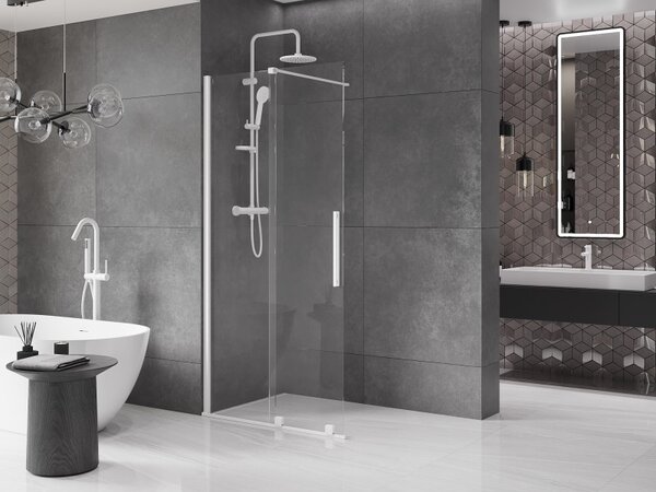 Mexen Velar, ușă glisantă de intrare 70x200 cm, sticlă transparentă de 8 mm, alb, 871-070-000-03-20