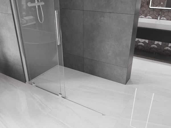 Mexen Velar, uşă glisantă în deschidere tip Walk-In 130 cm, sticlă transparentă de 8 mm, crom, 871-130-000-03-01
