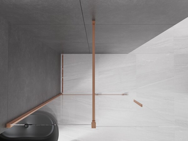 Mexen Velar, uşă glisantă în deschidere tip Walk-In 140 cm, sticlă transparentă de 8 mm, cupru mat, 871-140-000-03-65