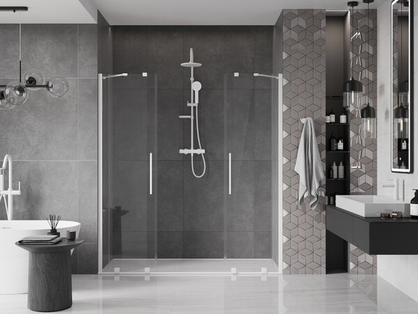Mexen Velar Duo, usa glisanta pentru deschidere 170x200 cm, sticla transparenta 8mm, alb, 871-170-000-02-20