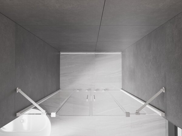 Mexen Velar Duo, usa glisanta pentru deschidere 160x200 cm, sticla transparenta 8mm, alb, 871-160-000-02-20