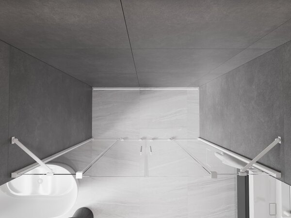 Mexen Velar Duo, usa glisanta pentru deschidere 170x200 cm, sticla transparenta 8mm, alb, 871-170-000-02-20