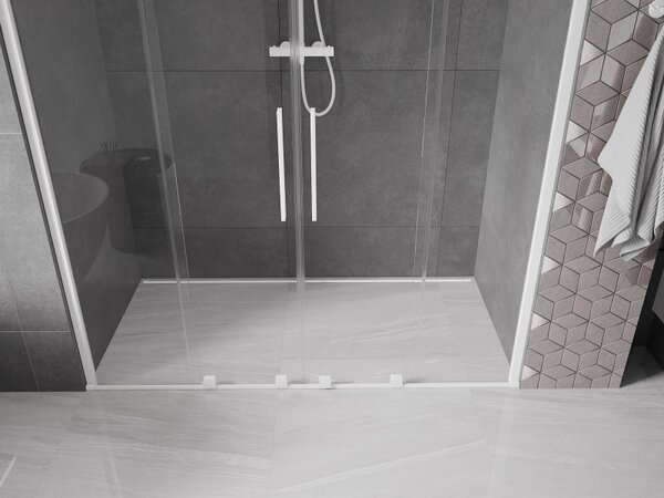 Mexen Velar Duo, usa glisanta pentru deschidere 170x200 cm, sticla transparenta 8mm, alb, 871-170-000-02-20