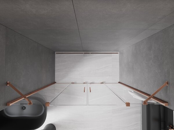 Mexen Velar Duo, usa glisanta pentru deschidere 170x200 cm, sticla transparenta 8mm, aur roz, 871-170-000-02-60