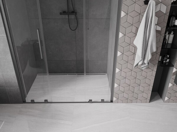 Mexen Velar Duo, usa glisanta pentru deschidere 150x200 cm, sticla transparenta 8mm, grafit mat, 871-150-000-02-66