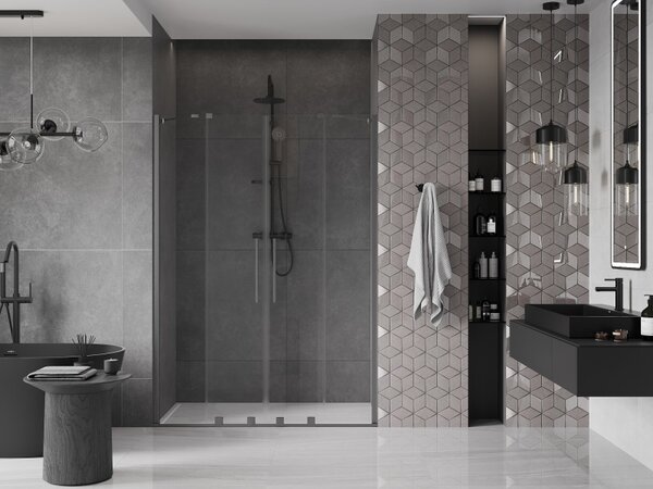 Mexen Velar Duo, usa glisanta pentru deschidere 150x200 cm, sticla transparenta 8mm, grafit mat, 871-150-000-02-66